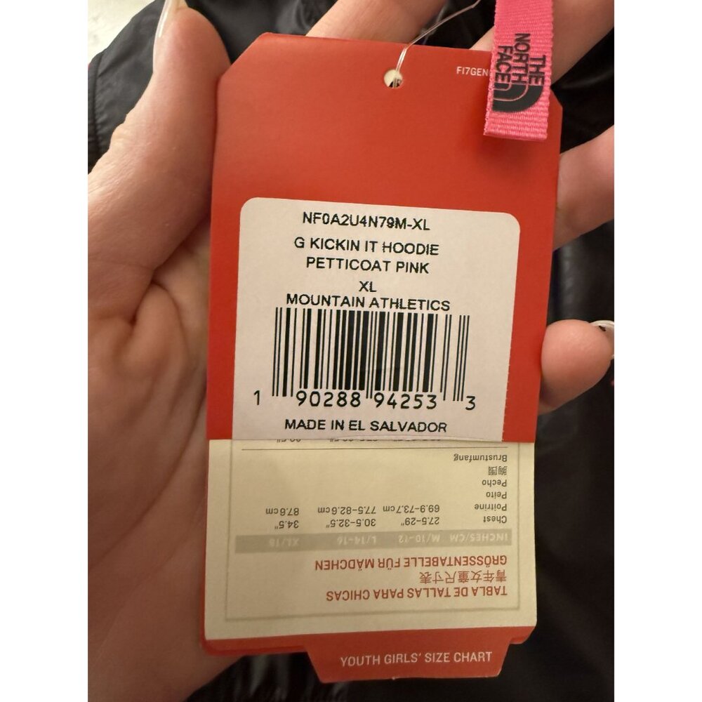 NWT The North Face Girls Kickin It Full Zip Hoodie Pink Size XL [jb] - Picture 7 of 8